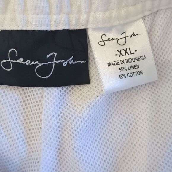 Sean John Pants 3XL Pants Linen Blend Draw String White Mesh Lined Breezy Summer - Picture 8 of 12